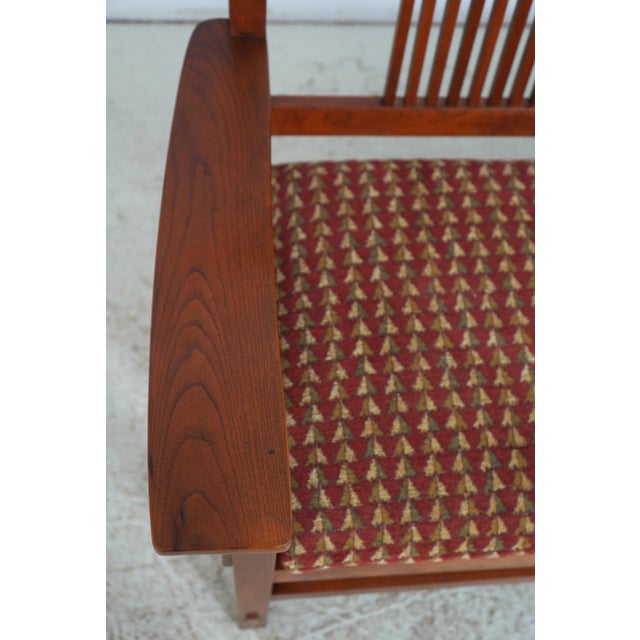 Brown Stickley Mission Cherry Spindle Back Settee For Sale - Image 8 of 18