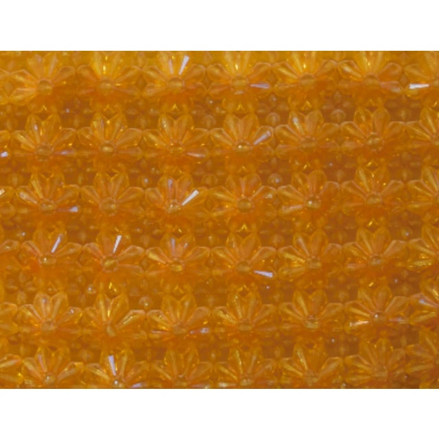 Mid 20th Century Vintage Handmade Orange Acrylic Beaded Handbag For Sale - Image 5 of 7