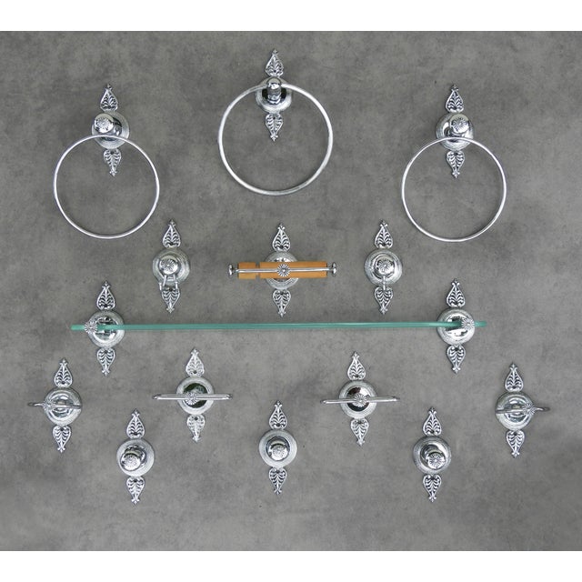 French Neoclassical Revival Vanity Bathroom Accessories, 1970, Set of 14 For Sale - Image 10 of 10