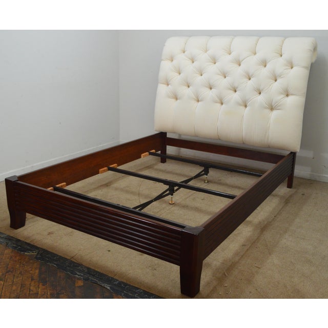 Traditional Stickley Queen Tufted Bed For Sale - Image 3 of 12