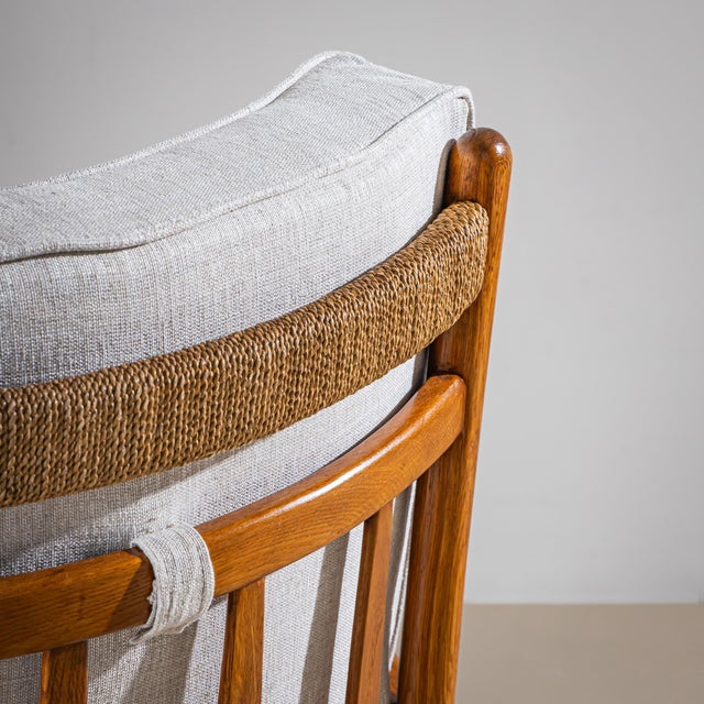 Brown Mid-20th Century Seating Group with curved Armrests For Sale - Image 8 of 15