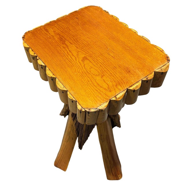 1950s 1950s Restored MCM Hawaiian Split Bamboo Side Drinks Table W/ Koa Wood Top For Sale - Image 5 of 9