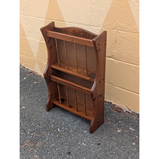 Mid 20th Century Vintage Mid Century Modern Wall Mounted Magazine Rack or Wooden Mail Holder For Sale - Image 5 of 7