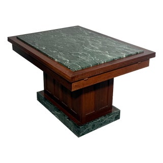 Art Deco Dining Table with Green Marble Top For Sale