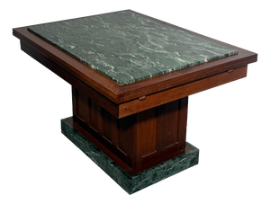 Art Deco Dining Table with Green Marble Top