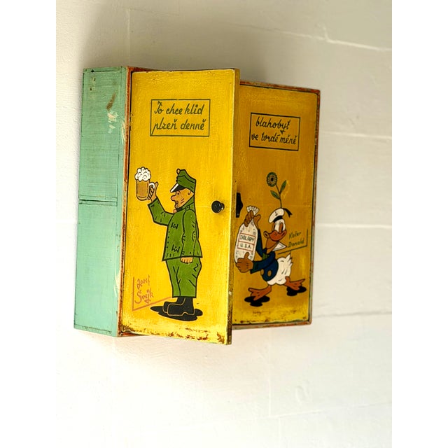 Mid-Century Hand-Painted Cabinet, Former Czechoslovakia, 1970s For Sale - Image 12 of 18