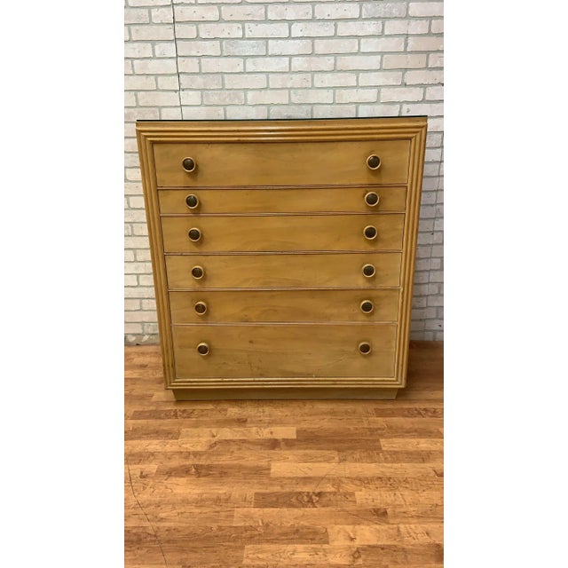 Brown Mid Century Modern Cork and Wood Dresser by Paul Frankl For Sale - Image 8 of 8