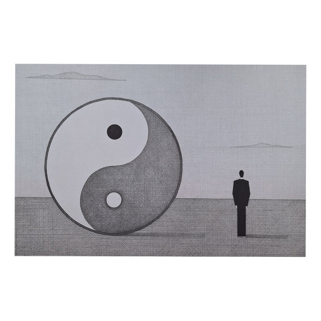 Joanna Wiszniewska Domańska, Harmony of Opposites, Yin-Yang, 2024, Etching & Paper For Sale