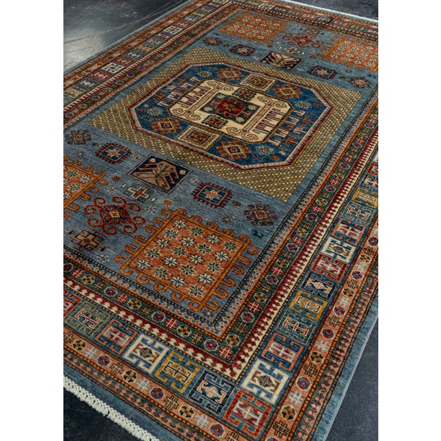 Contemporary Oriental Handmade Rug 6'8" x 9'9" For Sale - Image 3 of 4
