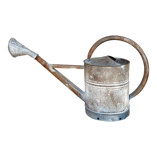 Vintage Galvanized Steel & Copper Watering Can, Circa 1940s For Sale