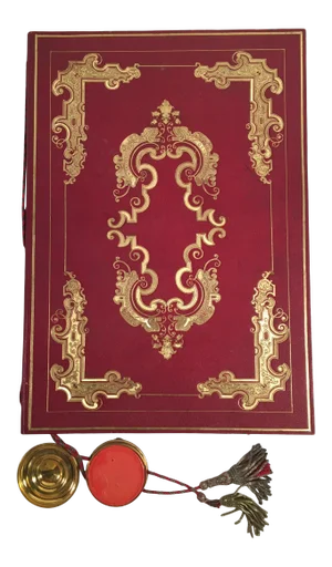 19th Century German Baronship Document, Archduke Ludwig III of Hessen