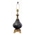 Mid 20th Century Hollywood Regency Black Textured Art Glass Gilt Metal Table Lamp For Sale