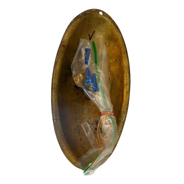 1920s 1920s Hand Painted Landscape Art Glass on Brass S Shape Armed Wall Sconce For Sale - Image 5 of 6