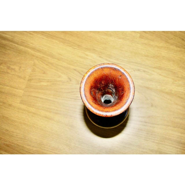 Tan Ceramic Vase from Accolay, France, 1960s For Sale - Image 8 of 9