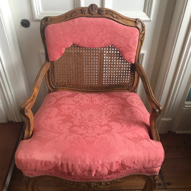 According to what I was told, this chair was sent to the US from France with an estate and reupholstered in New York in...