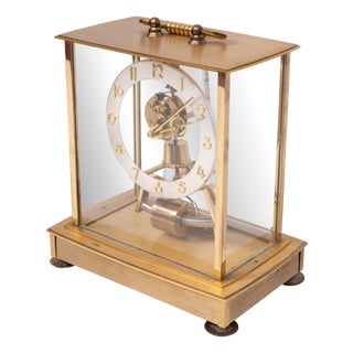 Kundo Brass Electromagnetic Mantel Clock, Germany, 1950s For Sale