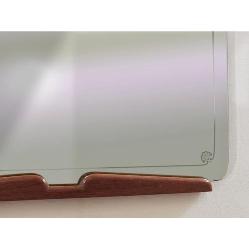 Mid-Century Cherry & Brass Wall Mirror attributed to Paolo Buffa, Italy, 1940 For Sale - Image 10 of 14