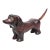 Vintage Carved Hardwood Dachshund Sculpture For Sale
