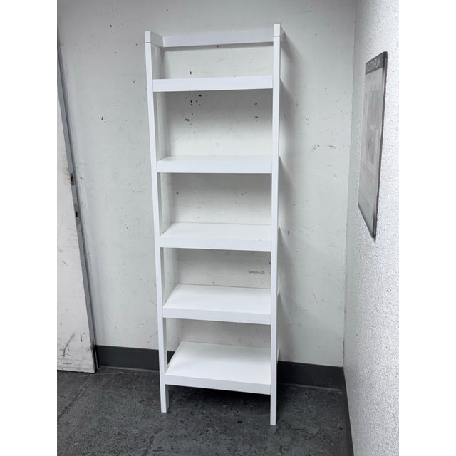 Contemporary Crate & Barrel Sawyer Leaning Bookshelf For Sale - Image 3 of 12