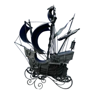 Vintage Hand Forged Black Metal Pirates Ship