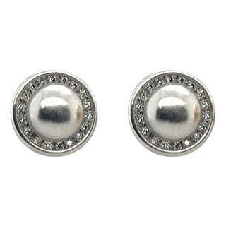 Late 20th Century Pair of Kieselsteine Cord Platinum Earrings For Sale
