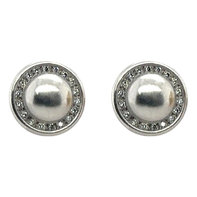 Late 20th Century Pair of Kieselsteine Cord Platinum Earrings For Sale