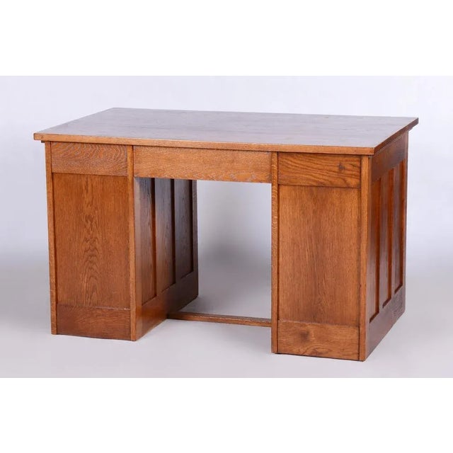 1930s Art Deco Writing Desk in Oak, 1930s For Sale - Image 5 of 13