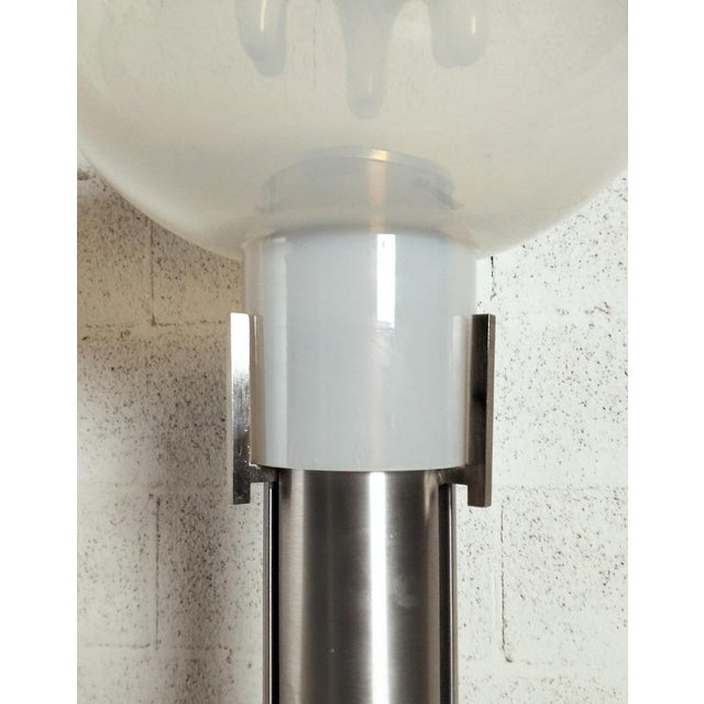Glass and Aluminium Floor Lamp attributed to Tony Zuccheri for Mazzega, 1970s For Sale - Image 9 of 12