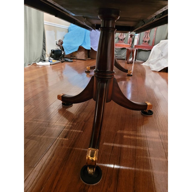 Brown Maitland Smith Mahogany Double Pedestal Dining Table For Sale - Image 8 of 15