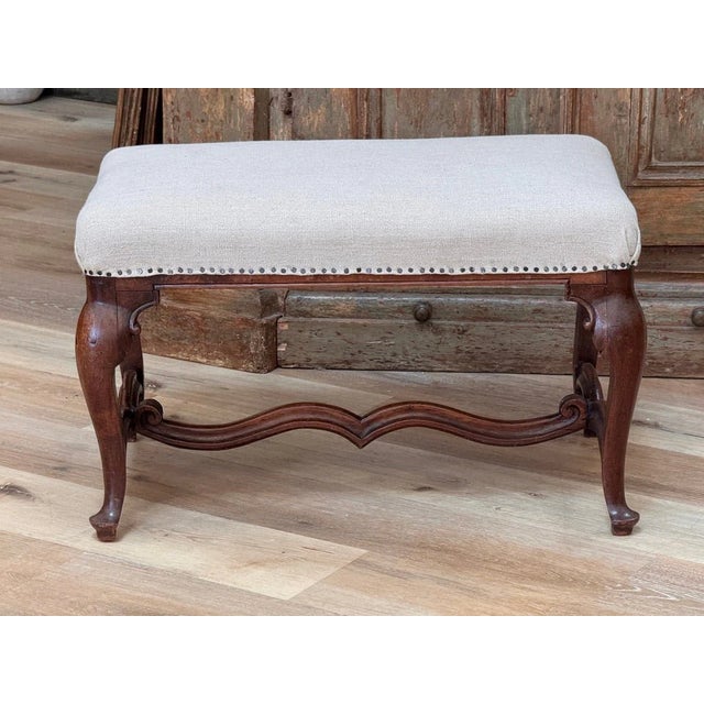 French Louis Xiv-Xv Walnut Stool, France, C. 1730 For Sale - Image 3 of 4
