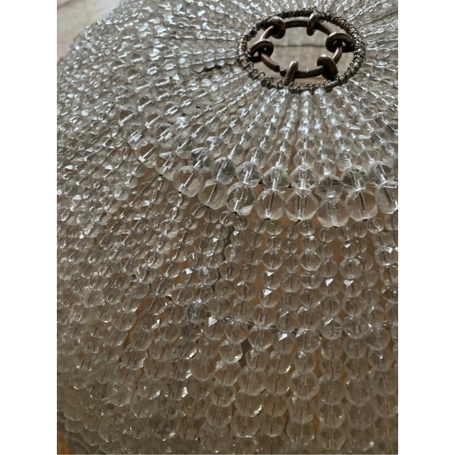 Mid 19th Century Large Antique French Chandelier Globe Basket With Glass Beads For Sale - Image 5 of 5