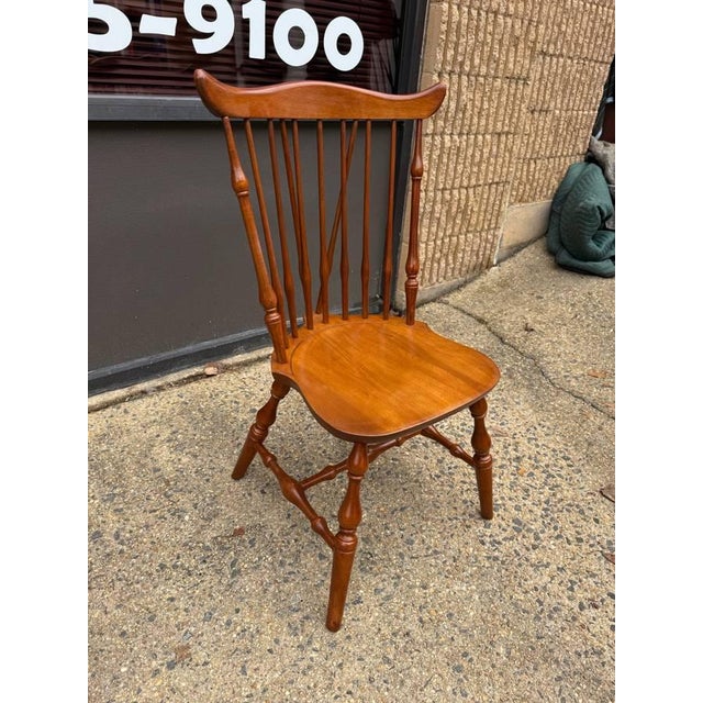 Set of 4 Vintage Windsor Style Spindle Back Dining Chairs For Sale - Image 9 of 15