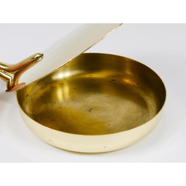 Butler Brass Ashtray with Lid and Handle attributed to Carl Auböck, Vienna, 1950s For Sale - Image 14 of 18