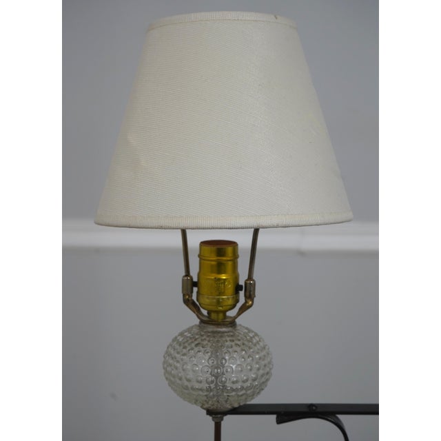 Vintage Colonial Style Iron & Hobnail Glass Tripod Floor Lamp For Sale In Philadelphia - Image 6 of 11