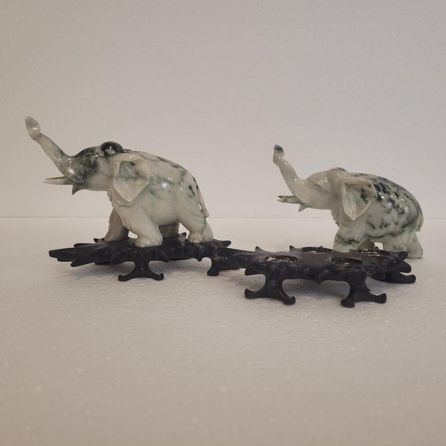 Vintage French Elephant Paperweights in Veined Marble, 1980s, Set of 2 For Sale - Image 13 of 18