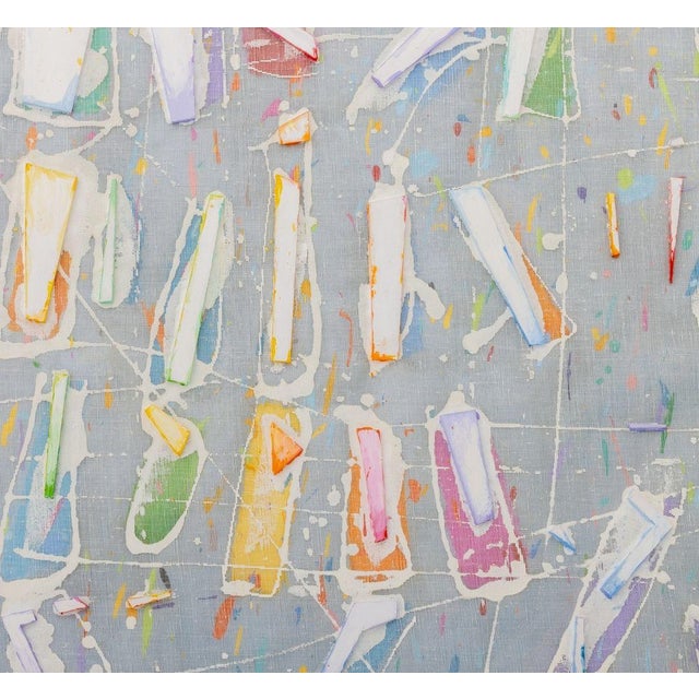 Contemporary Elfi Schuselka "Roundabout" Mix Media on Tarlatan For Sale - Image 3 of 8