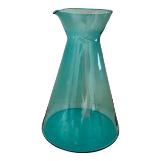 Vintage Turquoise Blue Modern Carafe For Sale