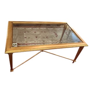 Hickory Chair French Hollywood Regency Gold Rectangular Bristol Coffee Table For Sale