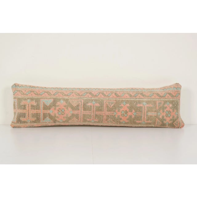 1960s Vintage Faded Turkish Rug Pillow Cover 8" X 34" For Sale - Image 5 of 5