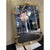 Scenographic luxury wall mirror in brass elements with trasparent ando gold-leaf inside working in "torciglione". A...