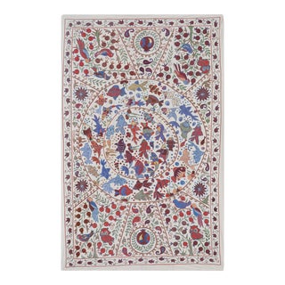 Embroidery Animal Pictorial Suzani Wall Decor For Sale