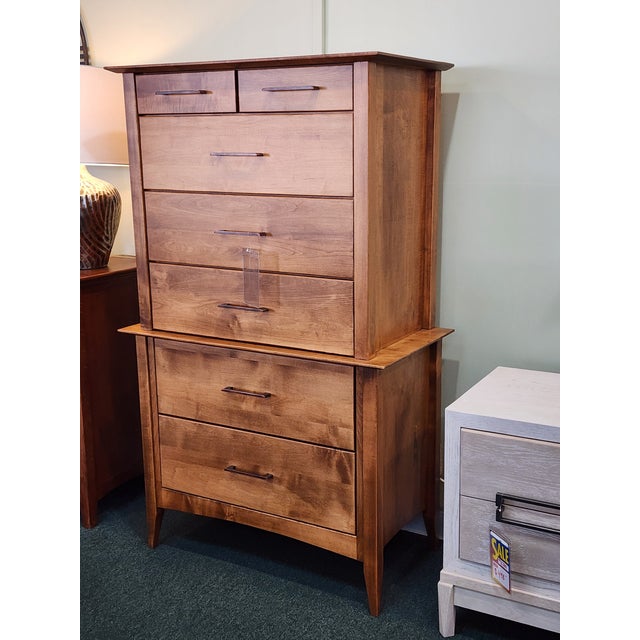 This gorgeous Amish tall chest, called a chest-on-chest, has a contemporary flare and a modern edge. This beautiful piece...