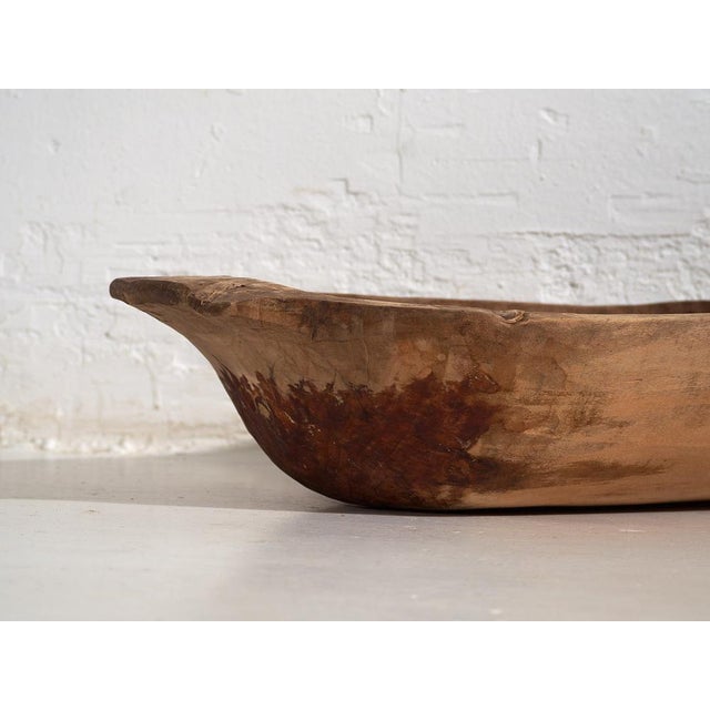 Rustic Antique Carved Wooden Bowl For Sale - Image 3 of 9