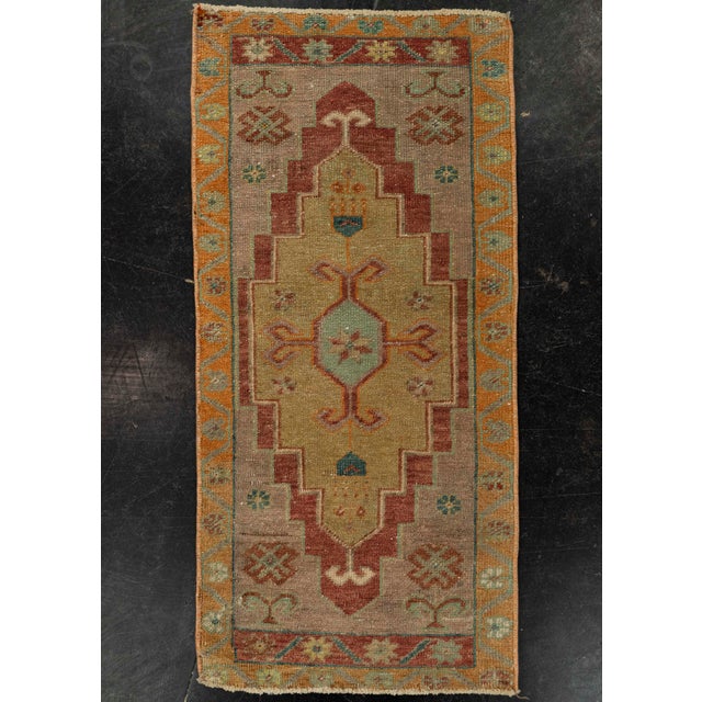 Brown Turkish Mini Rug Oriental Hand Knotted Vintage Rug 1'7" x 3'3" #21229 For Sale - Image 8 of 8
