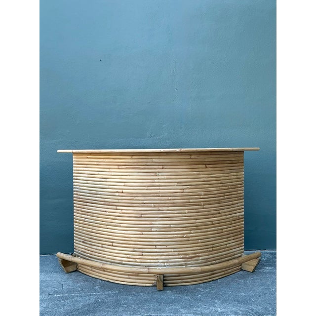 Mid-Century Modern Vintage Bent Rattan Dry Bar For Sale - Image 3 of 12