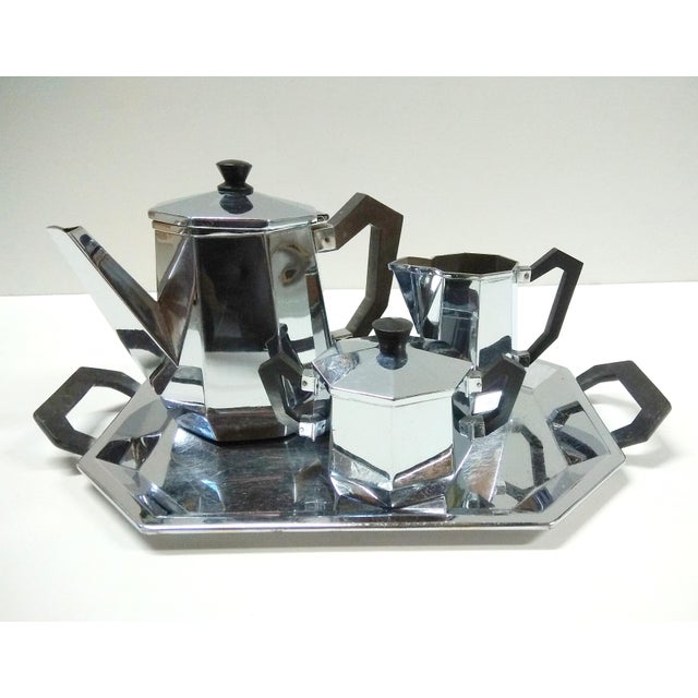 Model Ottagonale Coffee or Tea Service from Alessi, 1940s, Set of 4 For Sale - Image 6 of 6