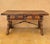 Rustic 1930s Low Rustic Walnut Console Table with Two Drawers and Iron Stretcher For Sale - Image 3 of 9