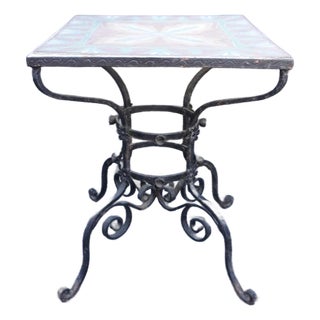 1930s Spanish Revival Meets Egyptian Revival Tile-Top Table For Sale