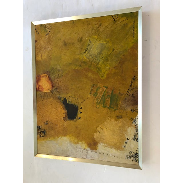 Sophisticated and fascinating original painting by Japanese artist Yoshio Minomura having abstract composition with...