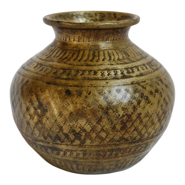 Small Vintage Bronze Nepal Ritual Vase For Sale